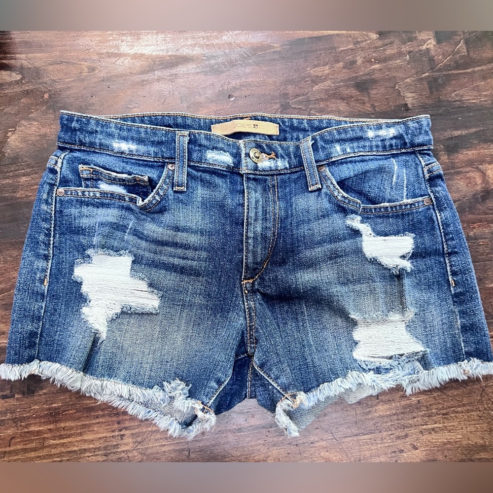 Joe's Jeans Blue Distressed Jean Shorts